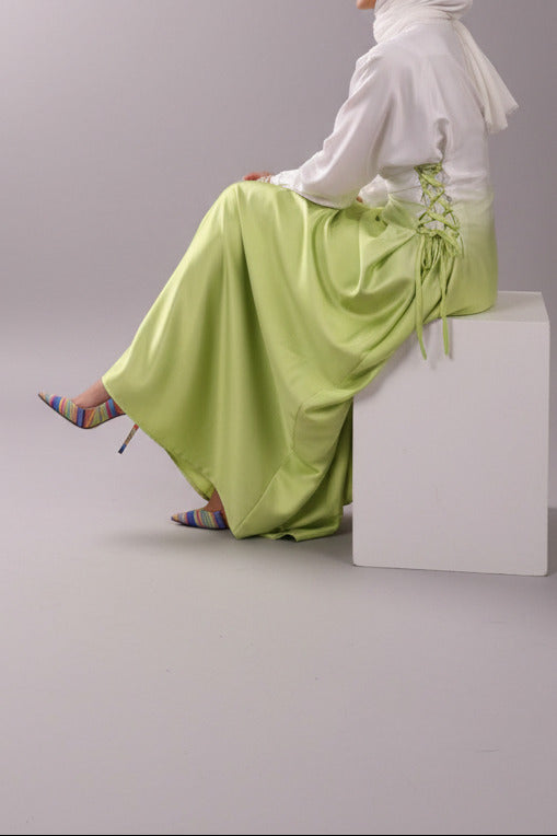 Laced Satin Dress - Kiwi
